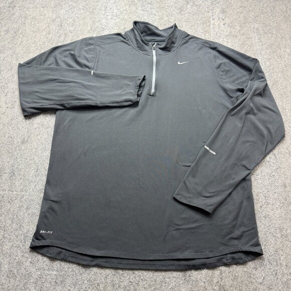 Nike Element 1/2 Zip Running Pullover Men XL Gray Reflective Long Sleeve - Picture 2 of 16